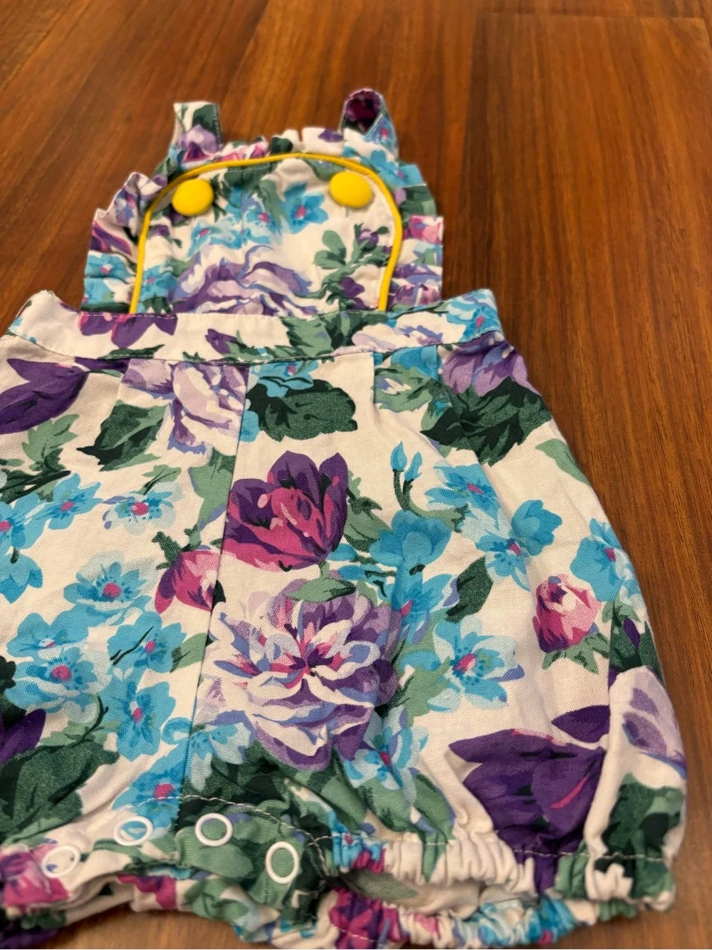 Rock Your Baby Australia Vintage Blue/Purple/White Floral Overall Shorts